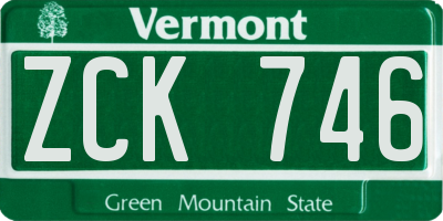 VT license plate ZCK746