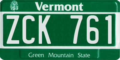 VT license plate ZCK761