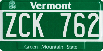 VT license plate ZCK762
