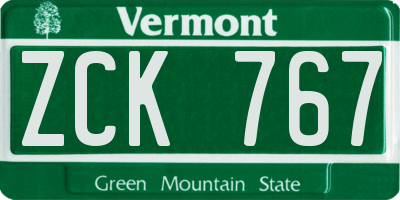 VT license plate ZCK767
