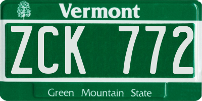 VT license plate ZCK772