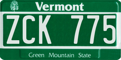 VT license plate ZCK775