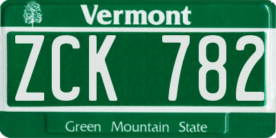 VT license plate ZCK782
