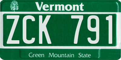 VT license plate ZCK791