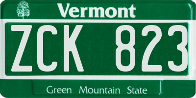 VT license plate ZCK823