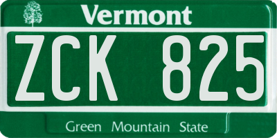 VT license plate ZCK825