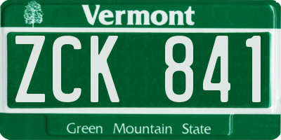 VT license plate ZCK841