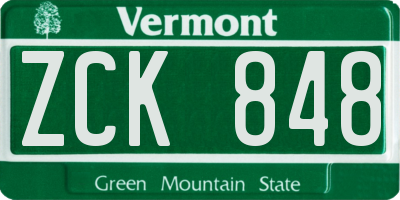 VT license plate ZCK848