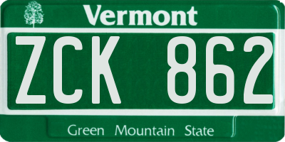 VT license plate ZCK862