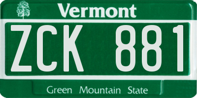 VT license plate ZCK881