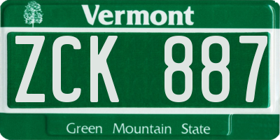 VT license plate ZCK887