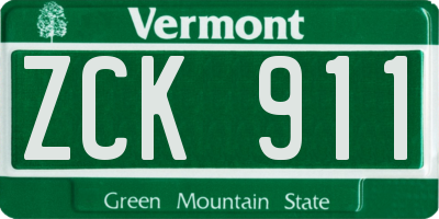 VT license plate ZCK911