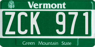 VT license plate ZCK971