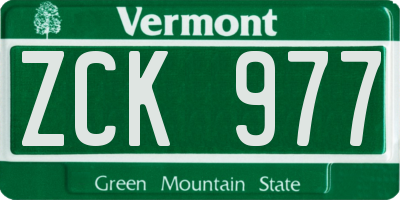 VT license plate ZCK977