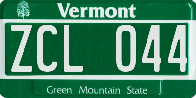 VT license plate ZCL044