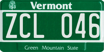 VT license plate ZCL046