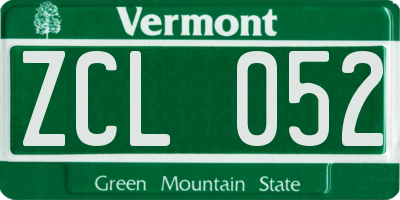 VT license plate ZCL052