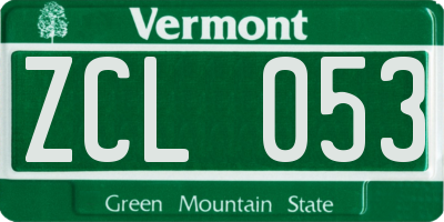 VT license plate ZCL053