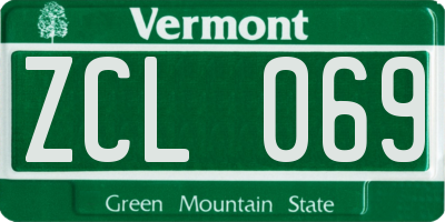 VT license plate ZCL069