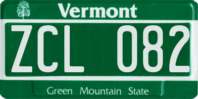 VT license plate ZCL082