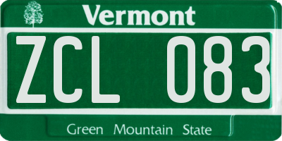 VT license plate ZCL083