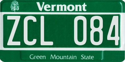 VT license plate ZCL084