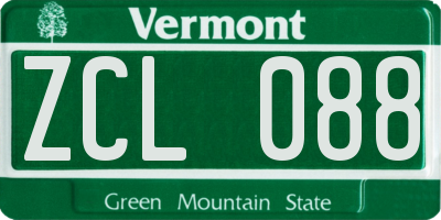 VT license plate ZCL088