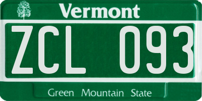 VT license plate ZCL093