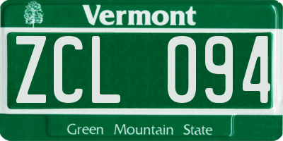 VT license plate ZCL094