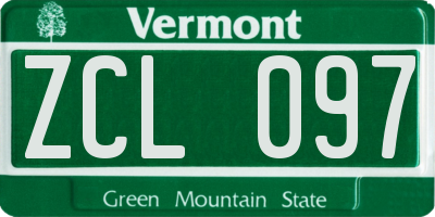 VT license plate ZCL097