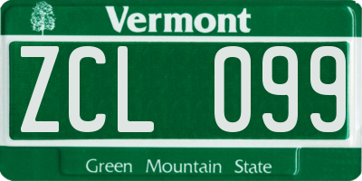 VT license plate ZCL099