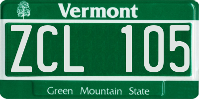 VT license plate ZCL105