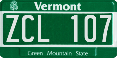 VT license plate ZCL107