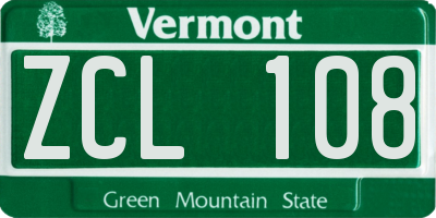 VT license plate ZCL108