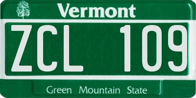 VT license plate ZCL109
