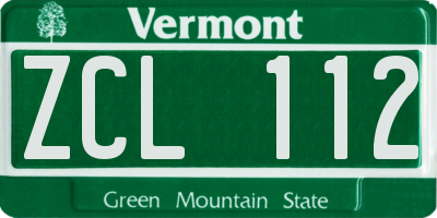 VT license plate ZCL112