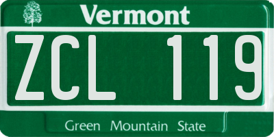 VT license plate ZCL119