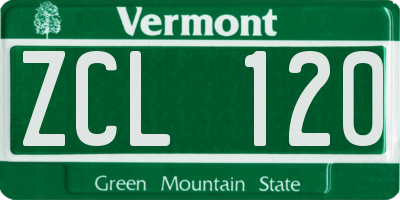 VT license plate ZCL120
