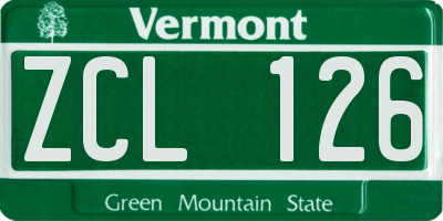 VT license plate ZCL126