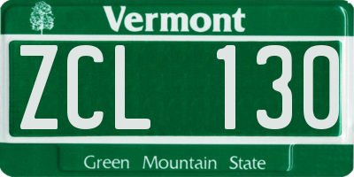 VT license plate ZCL130
