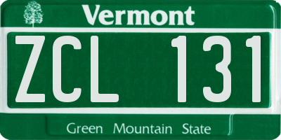 VT license plate ZCL131