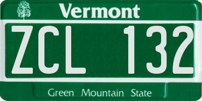 VT license plate ZCL132
