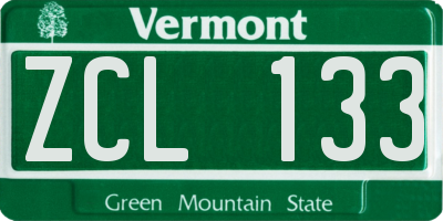 VT license plate ZCL133