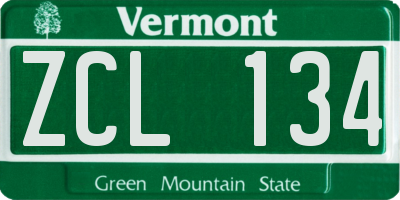 VT license plate ZCL134