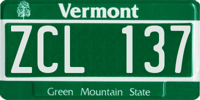 VT license plate ZCL137