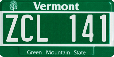 VT license plate ZCL141