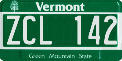 VT license plate ZCL142