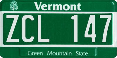 VT license plate ZCL147