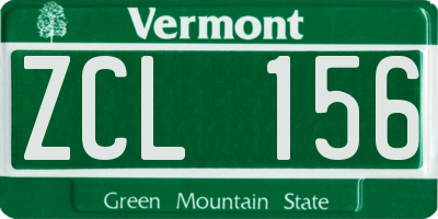 VT license plate ZCL156