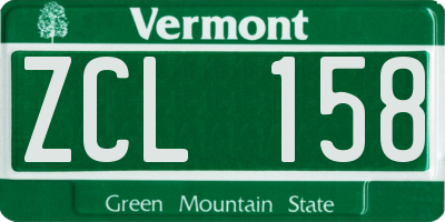 VT license plate ZCL158